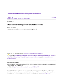 Mechanical Demining: from 1942 to the Present