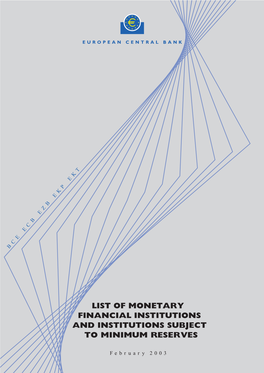 EU List of Mfis 2003