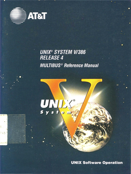 Ats.T UNIX® SYSTEM V/386 RELEASE4 MULTIBUS® Reference