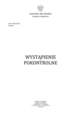 Wystąpienie Pokontrolne