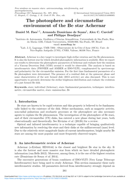 The Photosphere and Circumstellar Environment of the Be Star Achernar