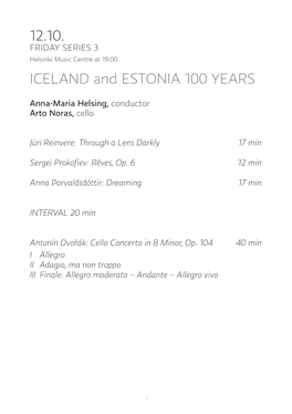 12.10. ICELAND and ESTONIA 100 YEARS