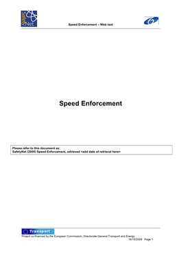 Speed Enforcement – Web Text