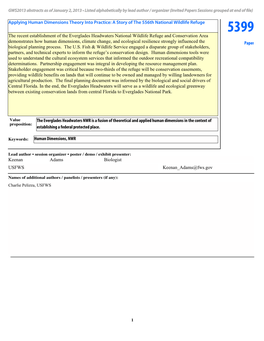 Paper Applying Human Dimensions Theory Into Practice