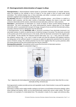 17. Electrogravimetric Determination of Copper in Alloys