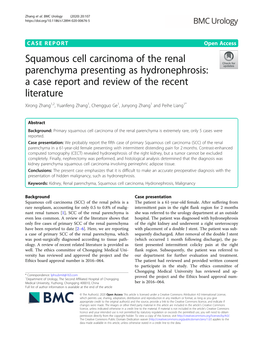 Squamous Cell Carcinoma of the Renal Parenchyma