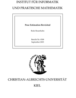Institut F¨Ur Informatik Und Praktische Mathematik Christian-Albrechts-Universit¨At Kiel