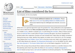 List of Films Considered the Best