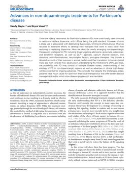 Advances in Non-Dopaminergic Treatments for Parkinson's Disease