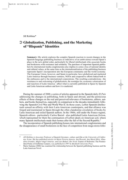 Globalization, Publishing, and the Marketing of “Hispanic” Identities