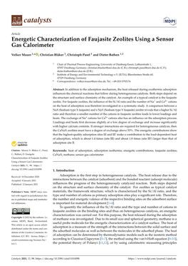 Energetic Characterization of Faujasite Zeolites Using a Sensor Gas Calorimeter