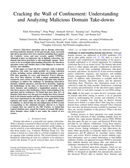 Understanding and Analyzing Malicious Domain Take-Downs