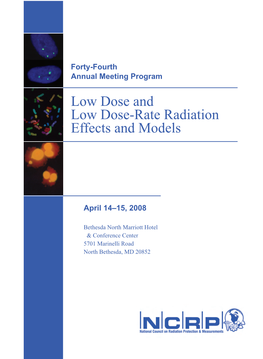 Low Dose and Low Dose-Rate Radiation Effects and Models