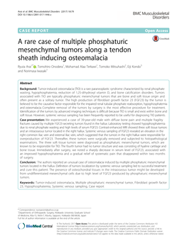 A Rare Case of Multiple Phosphaturic Mesenchymal Tumors Along A