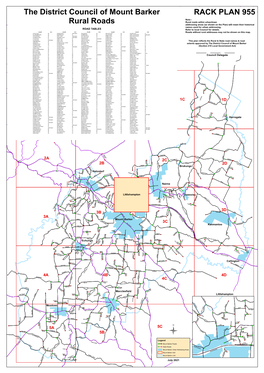 The District Council of Mount Barker Rural Roads Rack Plan