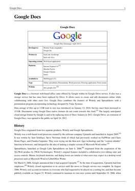 Google Docs 1 Google Docs