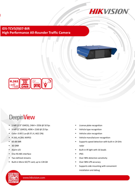 Ids-TCV5(9)07 -BIR High Performance All-Rounder Traffic Camera