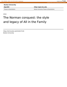 The Norman Conquest: the Style and Legacy of All in the Family