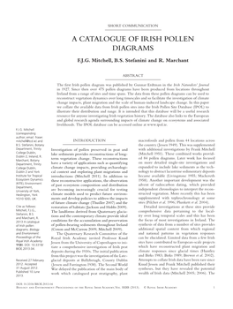 A Catalogue of Irish Pollen Diagrams