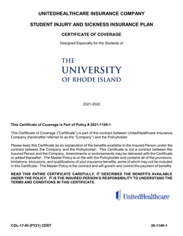 Certificate of Coverage