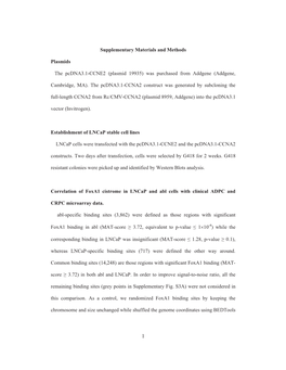 1 Supplementary Materials and Methods Plasmids the Pcdna3.1