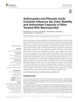 Anthocyanin and Phenolic Acids Contents Influence the Color