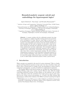 Bounded-Analytic Sequent Calculi and Embeddings for Hypersequent Logics?