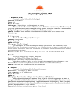 Program for Kalpana 2019