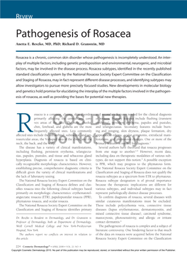 Pathogenesis of Rosacea Anetta E