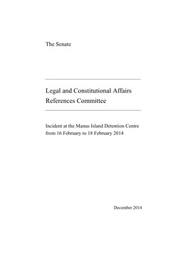 Legal and Constitutional Affairs References Committee