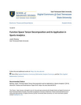 Function Space Tensor Decomposition and Its Application in Sports Analytics
