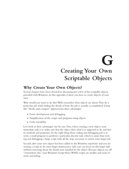 Creating Objects with Windows Script Component Files