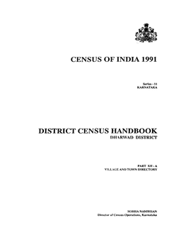 District Census Handbook, Dharwad, Part XII-A, Series-11