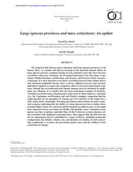 Large Igneous Provinces and Mass Extinctions: an Update