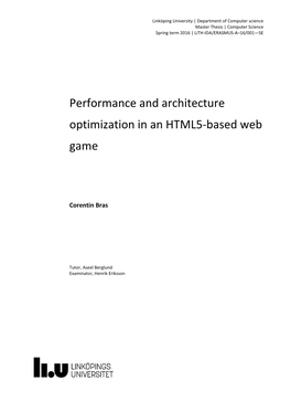 Performance and Architecture Optimization in an HTML5-Based Web Game