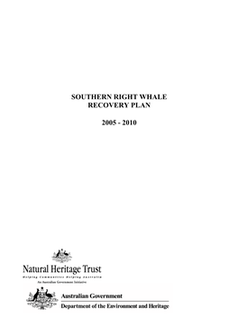 Southern Right Whale Recovery Plan 2005