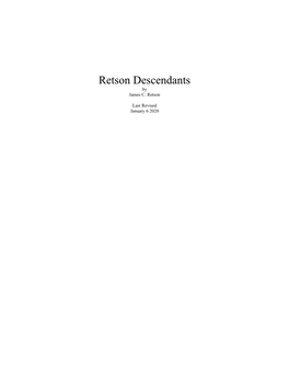 Retson Descendants by James C