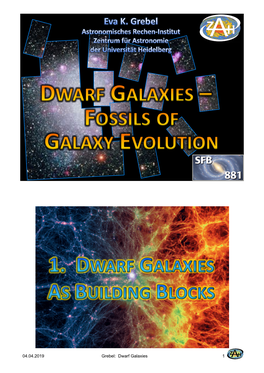 Dwarf Galaxies 1 Planck “Merger Tree” Hierarchical Structure Formation