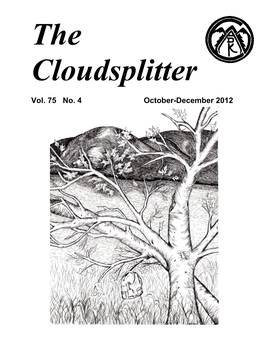 The Cloudsplitter Is Published Quarterly by the Albany Chapter of the Adirondack Mountain Club and Is Distributed to the Membership