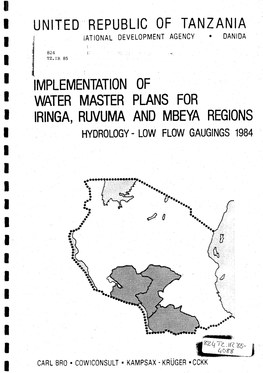 Il UNITED REPUBLIC of TANZANIA IMPLEMENTATION of WATER
