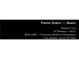Partial Orders — Basics