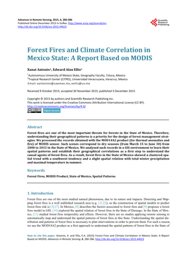 Forest Fires and Climate Correlation in Mexico State: a Report Based on MODIS