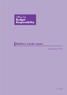 Welfare Trends Report 2019