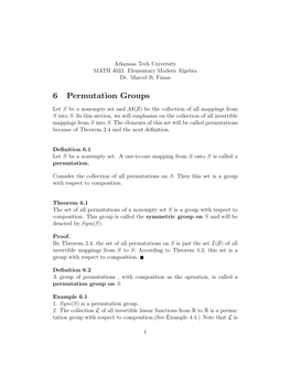 6 Permutation Groups