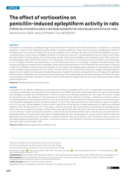 The Effect of Vortioxetine on Penicillin-Induced Epileptiform