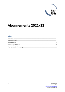 Abonnements 2021/22