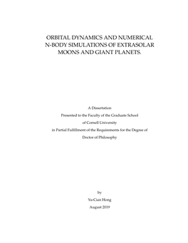 Orbital Dynamics and Numerical N-Body Simulations of Extrasolar Moons and Giant Planets