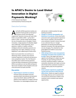 Is APAC's Desire to Lead Global Innovation in Digital Payments Working?