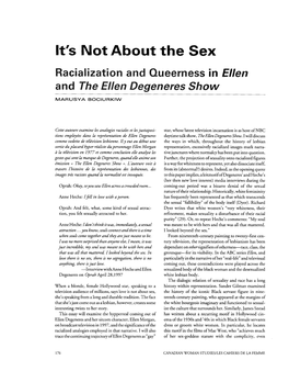 It's Not About the Sex Ization and Queerness in Ellen and the Ellen Degeneres Show