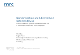 Standortbestimmung & Entwicklung Detailhandel